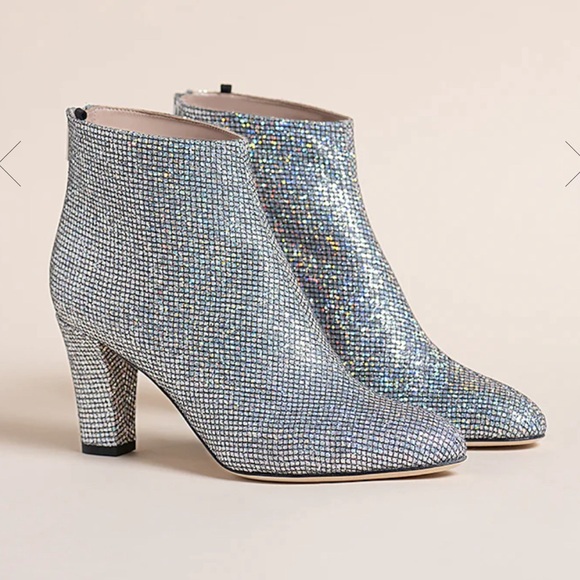 SJP by Sarah Jessica Parker Shoes - SJP by Sarah Jessica Parker Minnie Glitter Boots Silver Booties